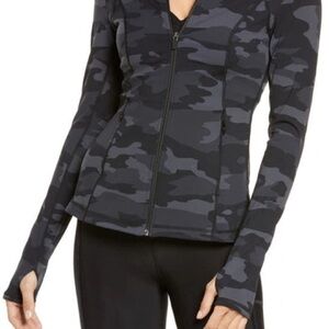 Sweaty Betty Black and Gray Camo Utility Jacket